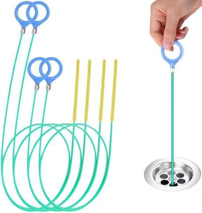 Set van 4 Flexibele Afvoerreinigers - Professionele Spiraal voor Haar en Verstoppingen
