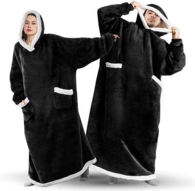 Oversized Hoodie Deken met Mouwen en Capuchon Super Zachte Comfortabele Deken voor Volwassenen