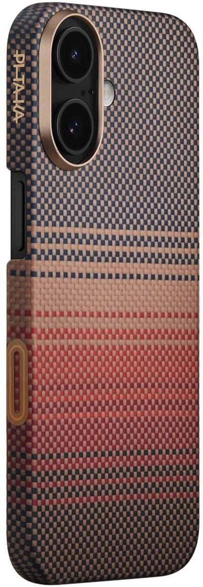 PITAKA Ultra-Slim Case - Hoesje Geschikt voor Apple iPhone 17 - Compatibel met MagSafe - 600D Aramidevezel Back Cover - Ultra Dun - Sunset