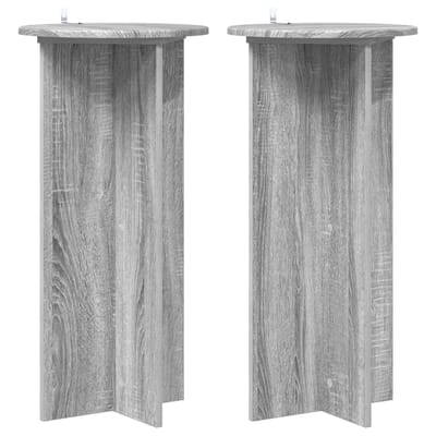 vidaXL - Plantenstand - 2 - st - Grijs - sonoma - 40 - x - 40 - x - 80 - cm - Bewerkt - hout