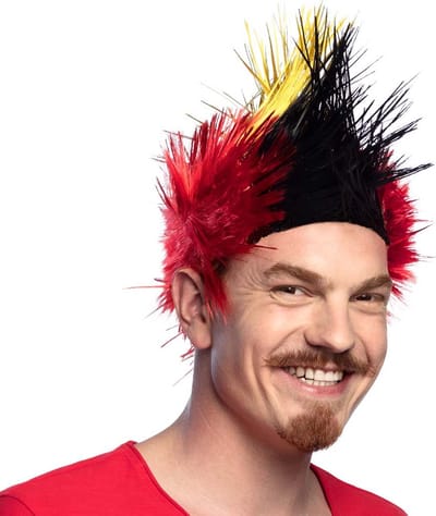 Boland - Pruik Punk België - Hanenkam - Kort - Mannen - - Rode duivels - Belgie - Voetbal