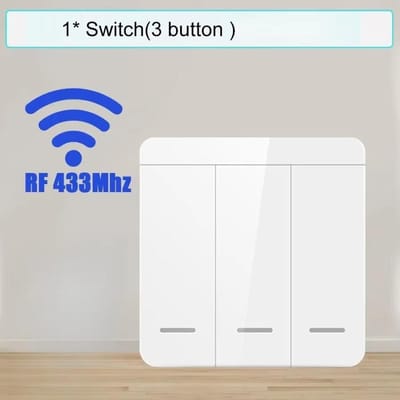 Draadloze Slimme Lichtschakelaar 433Mhz RF 86 Wandschakelaar 1/2/3-voudig Interruptor Slimme Verlichtingsschakelaar Mini Relais Ontvanger voor Huis Led Licht Lamp Ventilator witch 3 Gang white