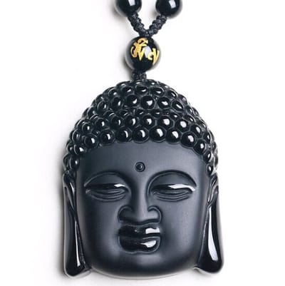 Buddha Kralen Ketting met Hanger - Zwart - Kettingen Heren Dames - Papa Cadeau Voor Mannen - Vaderdag
