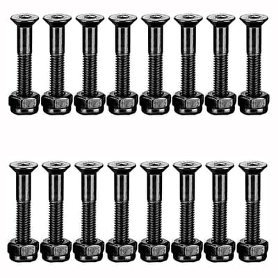 Dailygoods- Skateboard Schroeven 25mm - Longboard Hardware Set - Vrachtwagen Schroeven - Moeren - Duurzaam Koolstofstaal - 16 Stuks