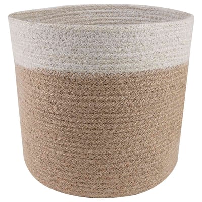 vidaXL Plantenpot Set 2 st Natuurlijk en Wit Ø 21 x 21 cm
