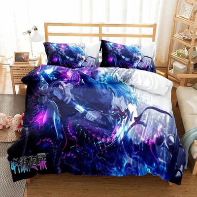 Satoru Gojo Jujutsu Kaisen Dekbedovertrek Collectie King Queen Dubbel Volledig Tweepersoons Enkel Maat Met Beddengoed Collectie 240X220cm-3pcs