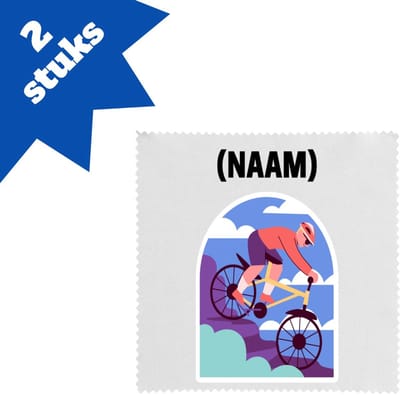 Akyol - mountainbike met eigen naam brillendoekjes - Sport - mountainbiker - sport - 17,8 bij 17,8 cm - 2 stuks