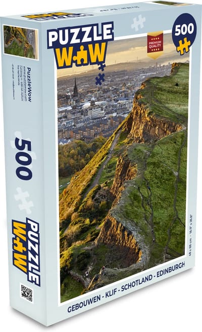 Puzzel Gebouwen - Klif - Schotland - Edinburgh - Legpuzzel - Puzzel 500 stukjes