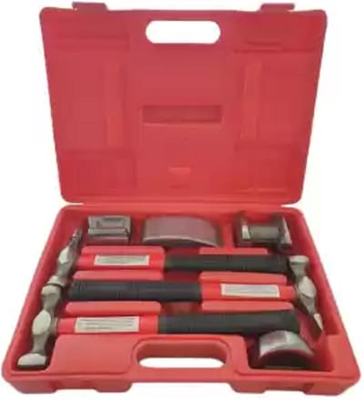 Uitdeukset 7 delig-Weber Tools-Uitdeukset dat bestaat uit 7 verschillende uitdeuk accessoires, stelen zijn gemaakt van fiberglas en hebben een anti-slip handvat.