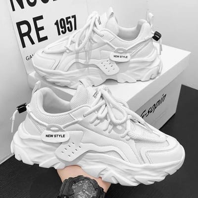 Heren Chunky Sneakers Dikke Zool Vetersluiting Ademend Gevulkaniseerde Schoenen Man Herfst Hardlopen Sportschoenen Heren Casual Antislip Schoenen 39