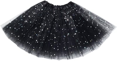 Dailygoods- Tutu Rok Gelaagd - 3 Lagen Tule - Pailletten Ster - Ballet Dans - Verjaardag Prinses Feest - Balletrok