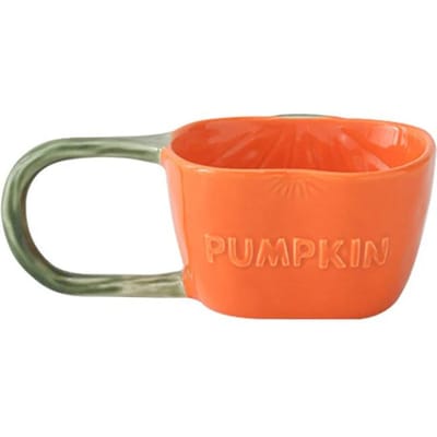 Tasse Céramique Française 300ML Personnalité Grande Anse Créative Tasse Citrouille avec Cuillère Tasse à Café pour le Thé de l'Après-Midi Cadeau Mignon Tasses à Lait 300ml orange