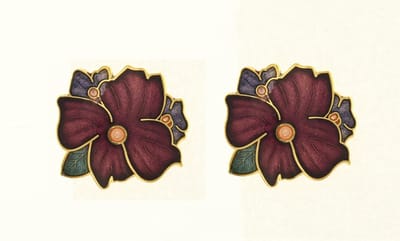 Behave - Oorstekers dames - bloemmotief - paars - 2,5 cm
