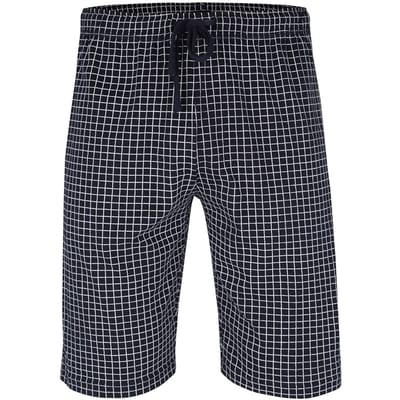 Ceceba heren pyjamabroek kort - donkerblauw met wit geruit