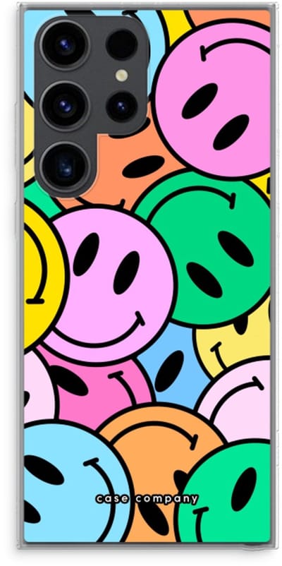 Case Company® - Hoesje geschikt voor Samsung Galaxy S23 Ultra hoesje - Smiley N°1 - Soft Cover Telefoonhoesje - Bescherming aan alle Kanten en Schermrand