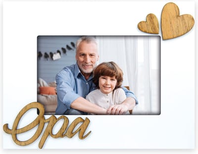 ZEP - Houten Fotolijst met tekst Opa Wit voor foto 10x15 - MN461DE