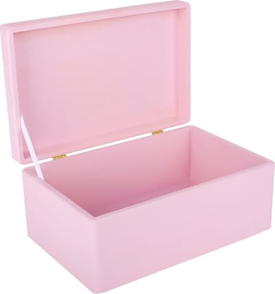 Creative Deco Grote Houten Doos Opbergdoos Roze | 30 x 20 x 14 cm | met Deksel | Documenten, Kostbaarheden, Speelgoed en Gereedschap
