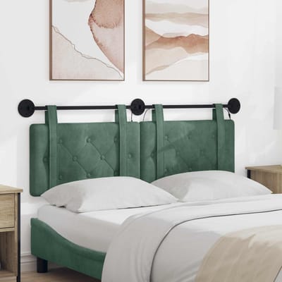 vidaXL - Hangend - hoofdbord - Met - LED-verlichting - Zeegroen - Fluweel