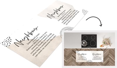 Keukenloper - Loper keuken - Quotes - Nieuwe buren - Woordenboek - 120x50 cm - Keukenloper vinyl