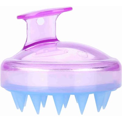 Siliconen Shampoo Hoofdhuid Douche Baden Wassen Haar Massage Massager Borstel Kam Paars white
