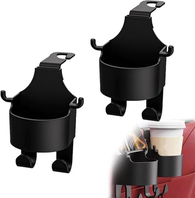 2-in-1 Auto Hoofdsteun Haken met Drinkhouders, Handige Oplossing voor Auto Accessoires en Opbergruimte, Perfect voor Flessen en Bekers