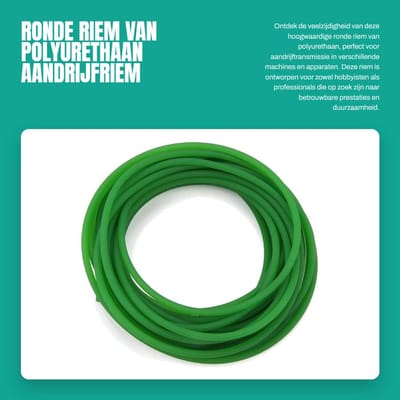 Dailygoods- Aandrijfriem Hoogwaardige PU - Ronde Riem - Treksterkte - Eenvoudig te Installeren - Vervangt Rubberproducten - 5mm x 10m - Transmissieriem
