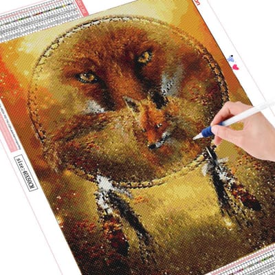 Diamant schilderij volledige vierkante/ronde vos diamant borduurwerk kruissteek dier mozaïek decoraties voor kamer Full Square 20X30CM