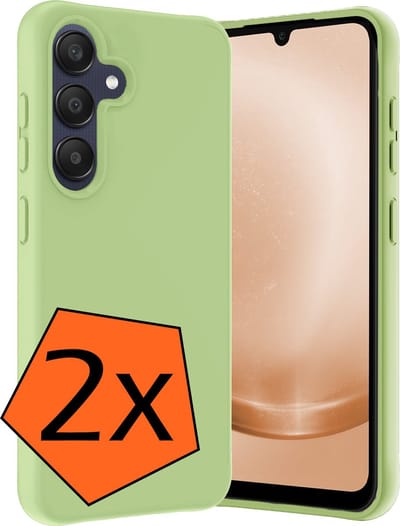 Hoes - 2 Stuks - Geschikt voor Samsung Galaxy A25 - Sterk & Shockproof - Case Siliconen - Back Cover - Telefoon Hoes - Groen