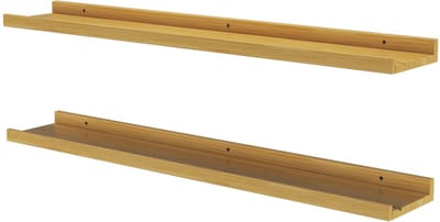 Vicco Linus Wandplank – 90 x 4 cm Set van 2 Natuurlijk hout