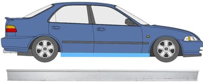 Reparatie dorpel onderste deel voor Honda Civic 1991-1995 / Links = Rechts