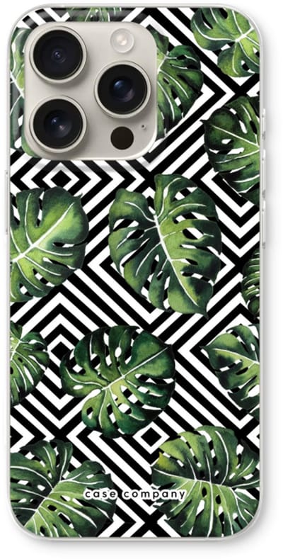 Case Company® - Hoesje geschikt voor iPhone 16 Pro hoesje - Geometrische jungle - Soft Cover Telefoonhoesje - Bescherming aan alle Kanten en Schermrand