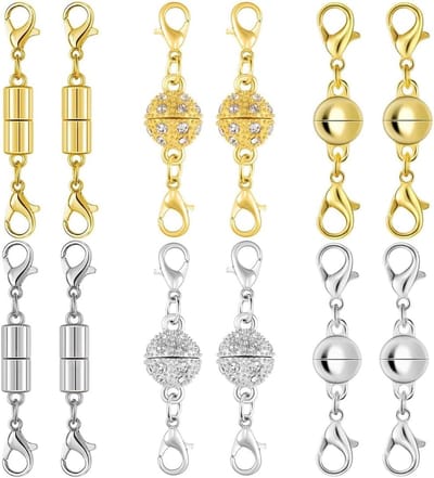 Set van 12 Magnetische Sluitingen voor Kettingschakels en Armbanden - Inclusief Verschillende Stijlen