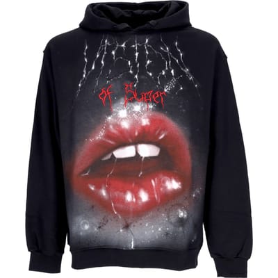 Rock Mouth-print herenhoodie zwart