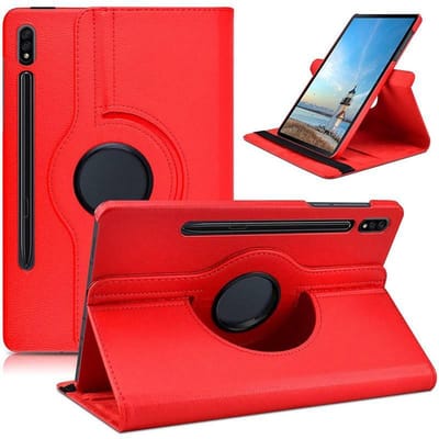 Draaibaar Hoesje - Rotation Tabletcase - Multi stand Case Geschikt voor: Samsung Galaxy Tab S9 FE+ Plus (SM-X810/SM-X816B/SM-X818U) & Tab S9 Plus (SM-X610/SM-X616) 12.4 inch 2023 en Galaxy Tab S10 Plus - Rood
