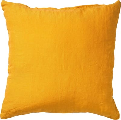 Dutch Decor LINN - Sierkussen 45x45 cm - 100% linnen - effen kleur - Golden Glow - geel - Inclusief binnenkussen - Luxe kussens voor woonkamer & bank