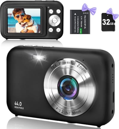 Digitale Fotocamera met Oplaadbare Batterij voor Volwassenen - Hoogwaardige Resolutie Sensor - Draaibaar LCD-Scherm - Lange Batterijduur - Compact en Lichtgewicht Design