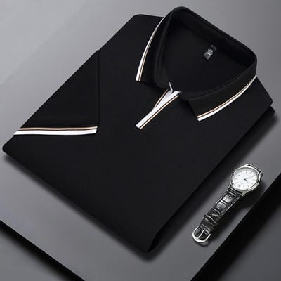 T-shirt à manches courtes et col ciseaux pour hommes, style décontracté, pour jeunes et d'âge moyen, été XL gray