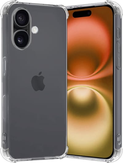 Hoes - Geschikt voor Apple iPhone 16 - Sterk & Shockproof - Siliconen Case - Back Cover - Telefoon Hoesje Shock Proof - Transparant