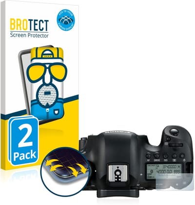 BROTECT - Screenprotector voor Canon EOS 6D Mark II (Schouderdisplay) - Folie Beschermfolie matte volledig dekking 2 Stuks