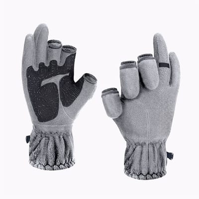 Fleece Vishandschoenen Maat S – Warme, Waterdichte Winterhandschoenen voor Outdoor, Vissen, Fotografie en Jacht, Mannen en Vrouwen -GRIJS