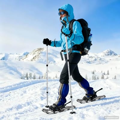vidaXL - 3 - in - 1 - sneeuwschoenen - met - wandelstokken - Zilver - en - Zwart