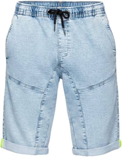 OMBRE Korte Broek - Loose Fit - Katoen - Effen Lichtjeansblauw S
