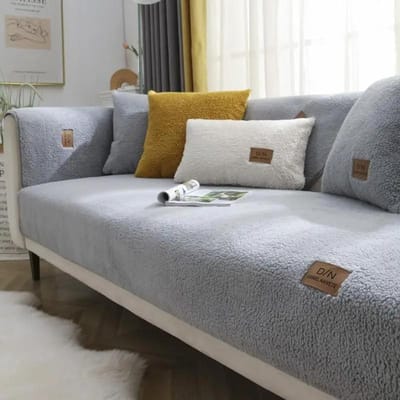 Lamskasjmier Winterwarmte Bankhoes Scandinavisch Eenvoudig Antislip Pluche Zitmat Verdikt Zacht Stofdicht Comfortabele Bankhanddoek Pillow cover 30x50cm
