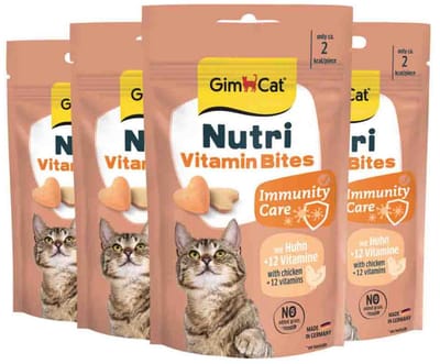 GimCat Kattensnack Nutri Vitamin Bites - 4 x 40 gr - Voordeelverpakking