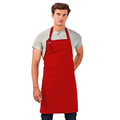 Premier Unisex Calibre Heavy Cotton Canvas Bib Apron (Pakket van 2) (Rood)