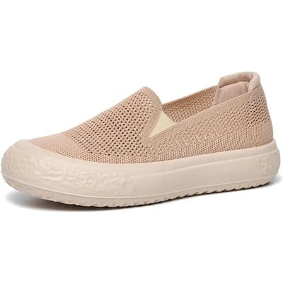 Damesschoenen met ademend mesh oppervlak, instapmodel, dikke zool, vissersschoenen, grensoverschrijdende vrijetijdsmode, gevulkaniseerde damesschoenen 38 beige
