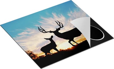 Chefcare Inductie Beschermer Herten Silhouet bij Zonsondergang - 60x50 cm - Afdekplaat Inductie - Kookplaat Beschermer - Inductie Mat