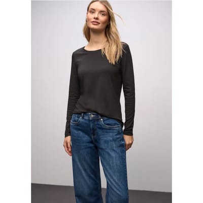 Basic shirt met ronde hals