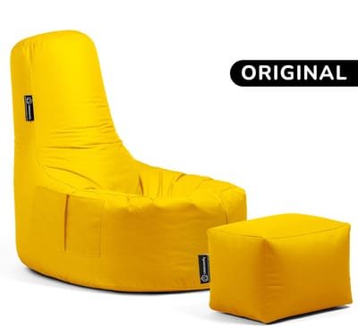 Casacomfy Gamer Original - Zitzak met Voetbankje - Volwassenen & Tieners - Ergonomisch - Waterbestendig - Geel