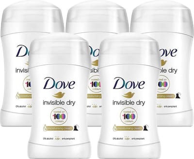 Dove Invisible Dry Deodorant Vrouw - Anti Transpirant Deodorant Stick met 0% Alcohol en 48 Uur Zweetbescherming - Bestverkochte Deo - 5 Stuks
